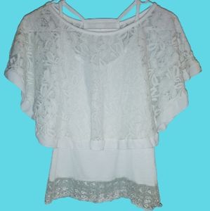 Super Cute White 2 piece Blouse